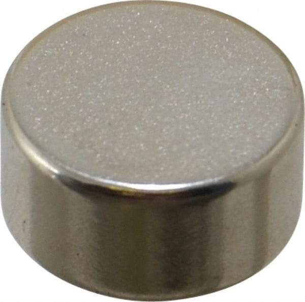 Mag-Mate - 1/2" Diam x 1/4" High Neodymium Rare Earth Magnet - 6.5 Lb Max Capacity, 200°F Max, Nickel Plated - Benchmark Tooling