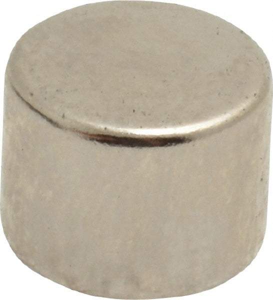 Mag-Mate - 1/2" Diam x 3/8" High Neodymium Rare Earth Magnet - 8.9 Lb Max Capacity, 200°F Max, Nickel Plated - Benchmark Tooling