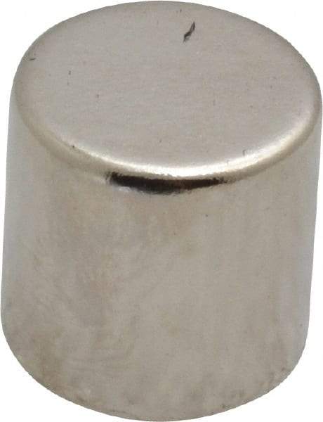 Mag-Mate - 1/2" Diam x 1/2" High Neodymium Rare Earth Magnet - 11.2 Lb Max Capacity, 200°F Max, Nickel Plated - Benchmark Tooling