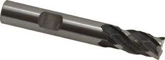 Minicut International - 3/8", 3/4" LOC, 3/8" Shank Diam, 2-1/2" OAL, 4 Flute, Powdered Metal Square End Mill - Single End, Uncoated, Spiral Flute, 30° Helix, Centercutting, Right Hand Cut, Right Hand Flute, Series 985 - Benchmark Tooling