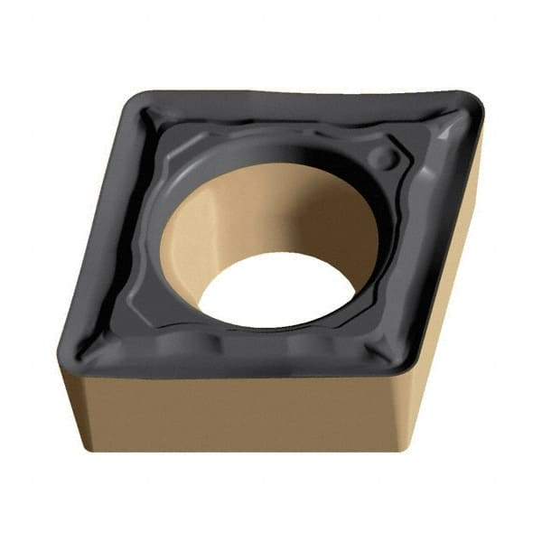 Walter - CCMT32.51 PF4 Grade WPP01 Carbide Turning Insert - TiCN/Al2O3/TiN Finish, 80° Diamond, 3/8" Inscr Circle, 5/32" Thick, 1/64" Corner Radius - Benchmark Tooling