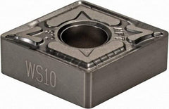 Walter - CNGG432 NFT Grade WS10 Carbide Turning Insert - Uncoated, 80° Diamond, 1/2" Inscr Circle, 3/16" Thick, 1/32" Corner Radius - Benchmark Tooling