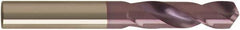 Guhring - 0.413" 118° Spiral Flute Solid Carbide Screw Machine Drill Bit - FIREX Finish, Right Hand Cut, 43mm Flute Length, 89mm OAL, Faceted Point, Straight Shank - Benchmark Tooling