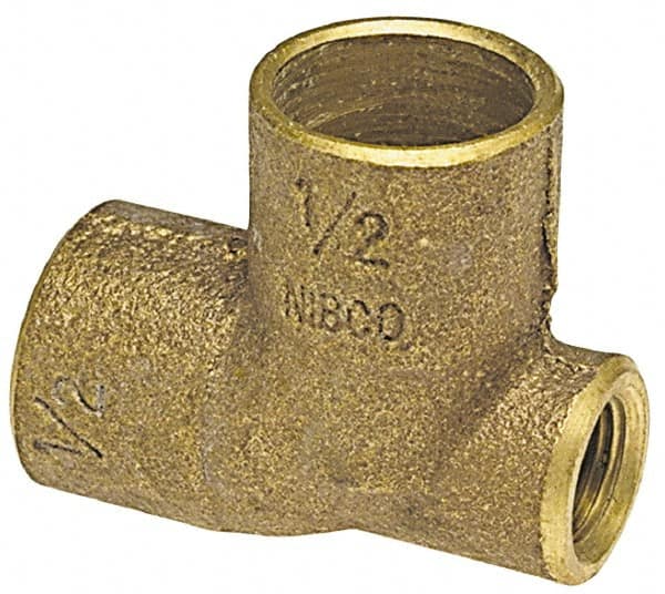 NIBCO - 1 x 1/8 x 1" Cast Copper Pipe Baseboard Tee - C x F x C, Pressure Fitting - Benchmark Tooling