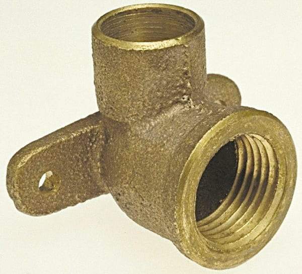 NIBCO - 3/4 x 1/2" Cast Copper Pipe 90° Drop Ear Elbow - C x F, Pressure Fitting - Benchmark Tooling
