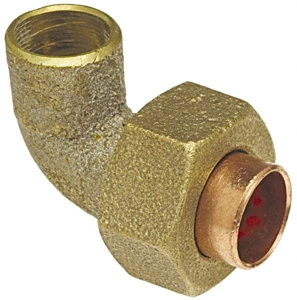 NIBCO - 1-1/4" Cast Copper Pipe 90° Union Elbow - C x C, Pressure Fitting - Benchmark Tooling