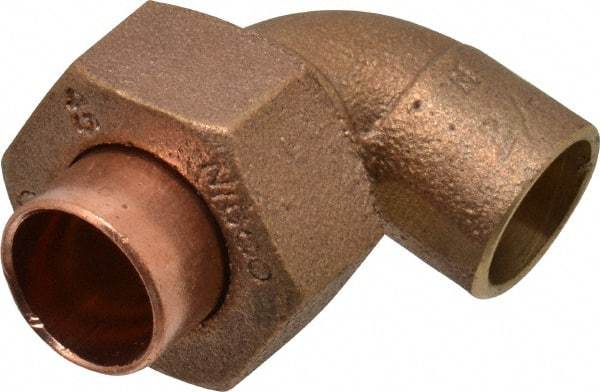 NIBCO - 1/2" Cast Copper Pipe 90° Union Elbow - C x C, Pressure Fitting - Benchmark Tooling
