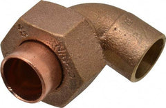 NIBCO - 1/2" Cast Copper Pipe 90° Union Elbow - C x C, Pressure Fitting - Benchmark Tooling