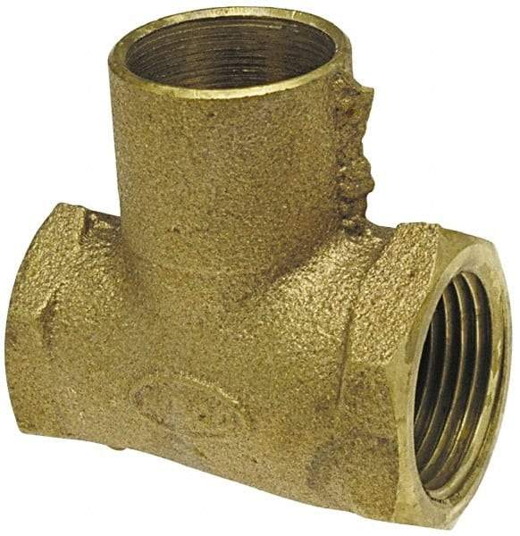 NIBCO - 3/4 x 1/2 x 3/4" Cast Copper Pipe Tee - F x F x C, Pressure Fitting - Benchmark Tooling