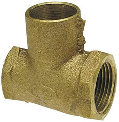 NIBCO - 3/4 x 1/2 x 3/4" Cast Copper Pipe Tee - F x F x C, Pressure Fitting - Benchmark Tooling