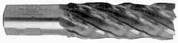 Minicut International - 1-1/4", 4" LOC, 1-1/4" Shank Diam, 6-1/2" OAL, 4 Flute, High Speed Steel Square End Mill - Single End, Uncoated, Spiral Flute, 30° Helix, Centercutting, Right Hand Cut, Series 985 - Benchmark Tooling