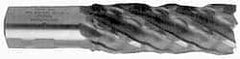 Minicut International - 1-1/4", 4" LOC, 1-1/4" Shank Diam, 6-1/2" OAL, 4 Flute, High Speed Steel Square End Mill - Single End, Uncoated, Spiral Flute, 30° Helix, Centercutting, Right Hand Cut, Series 985 - Benchmark Tooling