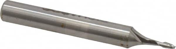 Made in USA - 0.055", 0.165" LOC, 3/16" Shank Diam, 1-1/2" OAL, 2 Flute, High Speed Steel Square End Mill - Single End, Uncoated, Centercutting - Benchmark Tooling