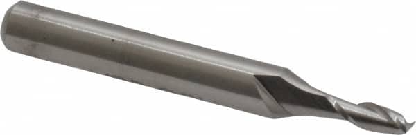 Made in USA - 0.1", 0.3" LOC, 3/16" Shank Diam, 1-1/2" OAL, 2 Flute, High Speed Steel Square End Mill - Single End, Uncoated, Centercutting - Benchmark Tooling