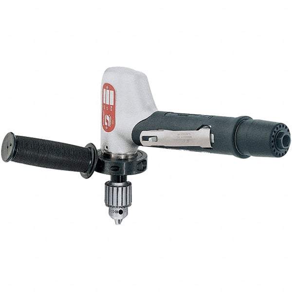 Dynabrade - 1/2" Keyed Chuck - Right Angle Handle, 3,400 RPM, 0.7 hp, 90 psi - Benchmark Tooling