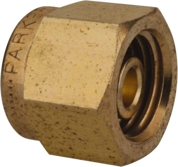 Parker - 1/4" OD, Brass Plug - 3,500 Max Working psi, 9/16" Hex, Comp Ends - Benchmark Tooling