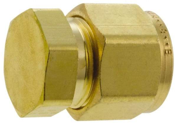 Parker - 1/2" OD, Brass End Cap - 2,200 Max Working psi, 13/16" Hex, Comp Ends - Benchmark Tooling