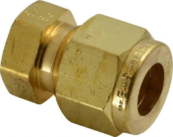 Parker - 3/8" OD, Brass End Cap - 2,300 Max Working psi, 11/16" Hex, Comp Ends - Benchmark Tooling