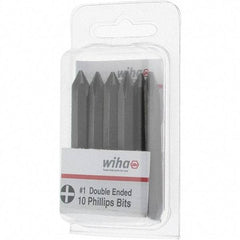 Wiha - #1, Reversible Phillips Screwdriver Pack Bit - 1/4" Drive, 2-3/8" OAL - Benchmark Tooling