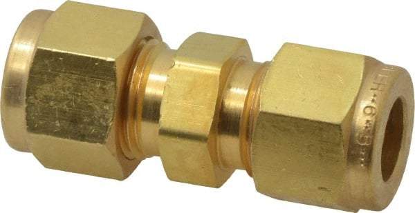 Parker - 3/8" OD, Brass Union - 2,300 Max Working psi, 5/8" Hex, Comp x Comp Ends - Benchmark Tooling
