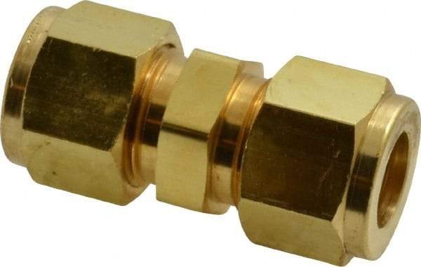 Parker - 1/2" OD, Brass Union - 2,200 Max Working psi, 13/16" Hex, Comp x Comp Ends - Benchmark Tooling