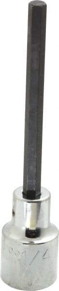 Proto - 1/2" Drive, 1/4" Hex Bit Socket - 4-5/8" OAL, 3-1/8" Bit Length, Long Hex Bit Socket - Benchmark Tooling