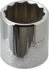 Proto - 3/8" Drive, Standard Hand Socket - 12 Points, 1-3/16" OAL, Chrome Finish - Benchmark Tooling