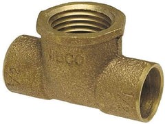 NIBCO - 3/8" Cast Copper Pipe Tee - C x C x F, Pressure Fitting - Benchmark Tooling