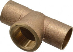 NIBCO - 1" Cast Copper Pipe Tee - C x C x F, Pressure Fitting - Benchmark Tooling