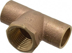 NIBCO - 1/2" Cast Copper Pipe Tee - C x C x F, Pressure Fitting - Benchmark Tooling