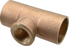 NIBCO - 1 x 1 x 1/2" Cast Copper Pipe Tee - C x C x F, Pressure Fitting - Benchmark Tooling