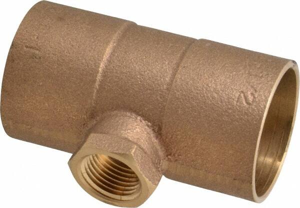 NIBCO - 1-1/2 x 1-1/2 x 1/2" Cast Copper Pipe Tee - C x C x F, Pressure Fitting - Benchmark Tooling