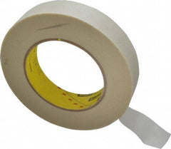 3M - 60 Yd Long x 1" Wide, Series 361, White Silicone Glass Cloth Tape - 7.5 mil Thick, 182 Lb/In Tensile Strength - Benchmark Tooling