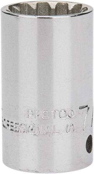 Proto - 1/4" Drive, 7/16" Socket, Spline Socket - 12 Points, 1-1/32" OAL - Benchmark Tooling