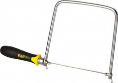 Stanley - 6-1/2" Steel Blade Coping Saw - ABS, TPR Handle, Ergonomic, 13-1/4" OAL, 6-3/4" Throat Depth - Benchmark Tooling