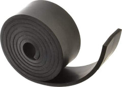 Made in USA - 1/4" Thick x 2" Wide x 60" Long, Buna-N Rubber Strip - Stock Length, 70 Shore A Durometer, 800 to 1,000 psi Tensile Strength, -20 to 170°F, Black - Benchmark Tooling