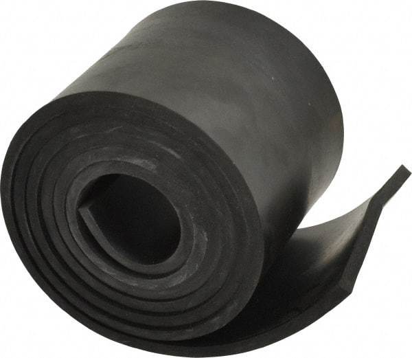 Made in USA - 1/4" Thick x 4" Wide x 60" Long, Buna-N Rubber Strip - Stock Length, 70 Shore A Durometer, 800 to 1,000 psi Tensile Strength, -20 to 170°F, Black - Benchmark Tooling
