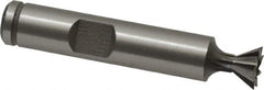 Made in USA - 3/8" Diam x 3/16" Width of Cut, 60° Included Angle, Cobalt Dovetail Cutter - 3/8" Shank Diam, 2-1/8" Overall Length, Weldon Flat, Uncoated - Benchmark Tooling