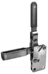 Lapeer - 600 Lb Holding Capacity, Vertical Handle, Manual Hold Down Toggle Clamp - 57° Handle Movement, 106° Bar Opening, U-Bar, Straight Base, Carbon Steel - Benchmark Tooling