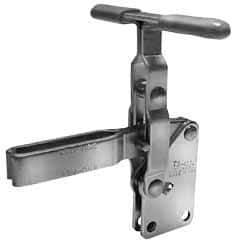 Lapeer - 600 Lb Holding Capacity, Vertical Handle, Manual Hold Down Toggle Clamp - 57° Handle Movement, 106° Bar Opening, U-Bar, Straight Base, Carbon Steel - Benchmark Tooling