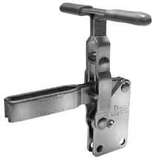 Lapeer - 600 Lb Holding Capacity, Vertical Handle, Manual Hold Down Toggle Clamp - 57° Handle Movement, 106° Bar Opening, U-Bar, Straight Base, Carbon Steel - Benchmark Tooling