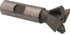 Made in USA - 1-1/4" Diam x 1/2" Width of Cut, 60° Included Angle, Carbide-Tipped Dovetail Cutter - 5/8" Shank Diam, 2-3/4" Overall Length, 0.02" Corner Radius, Weldon Flat, Uncoated - Benchmark Tooling