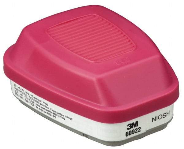 3M - White and Magenta P100 Cartridge and Filter Combination - Series 6000, Protects Against Acid Gas - Benchmark Tooling