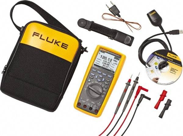 Fluke - 16 Piece, Electrical Test Equipment Combination Kit - 1,000 Volt Max, 10 Max Amp - Benchmark Tooling