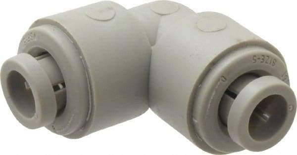 Parker - 5/16" Outside Diam, Acetal Push-to-Connect Tube Union Elbow - 300 Max psi, Tan - Benchmark Tooling