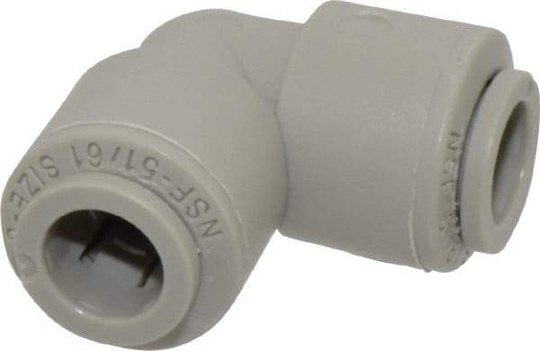 Parker - 3/8" Outside Diam, Acetal Push-to-Connect Tube Union Elbow - 300 Max psi, Tan - Benchmark Tooling