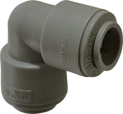 Parker - 1/2" Outside Diam, Acetal Push-to-Connect Tube Union Elbow - 250 Max psi, Tan - Benchmark Tooling