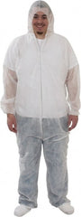 25 Qty 1 Pack Size XL Polypropylene General Purpose Coveralls White, Zipper Closure, Elastic Cuffs & Ankles, Serged Seams, ISO Class 7