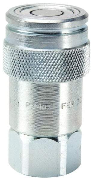 Parker - 1-1/16-12 SAE Steel Hydraulic Hose Female Straight Thread Coupler & No Lock Fitting - 3,625 psi - Benchmark Tooling