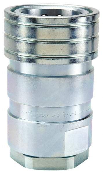 Parker - 1-1/4 NPTF Steel Hydraulic Hose Female Pipe Thread Coupler - 1,000 psi - Benchmark Tooling